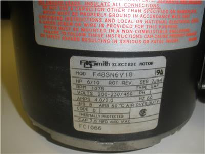 Fan Motor AOS F48SN6V18 – AA Electric Surplus