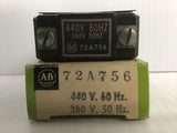 Coil 72A756 Allen Bradley Size 1 440/380 Volt “NEW”