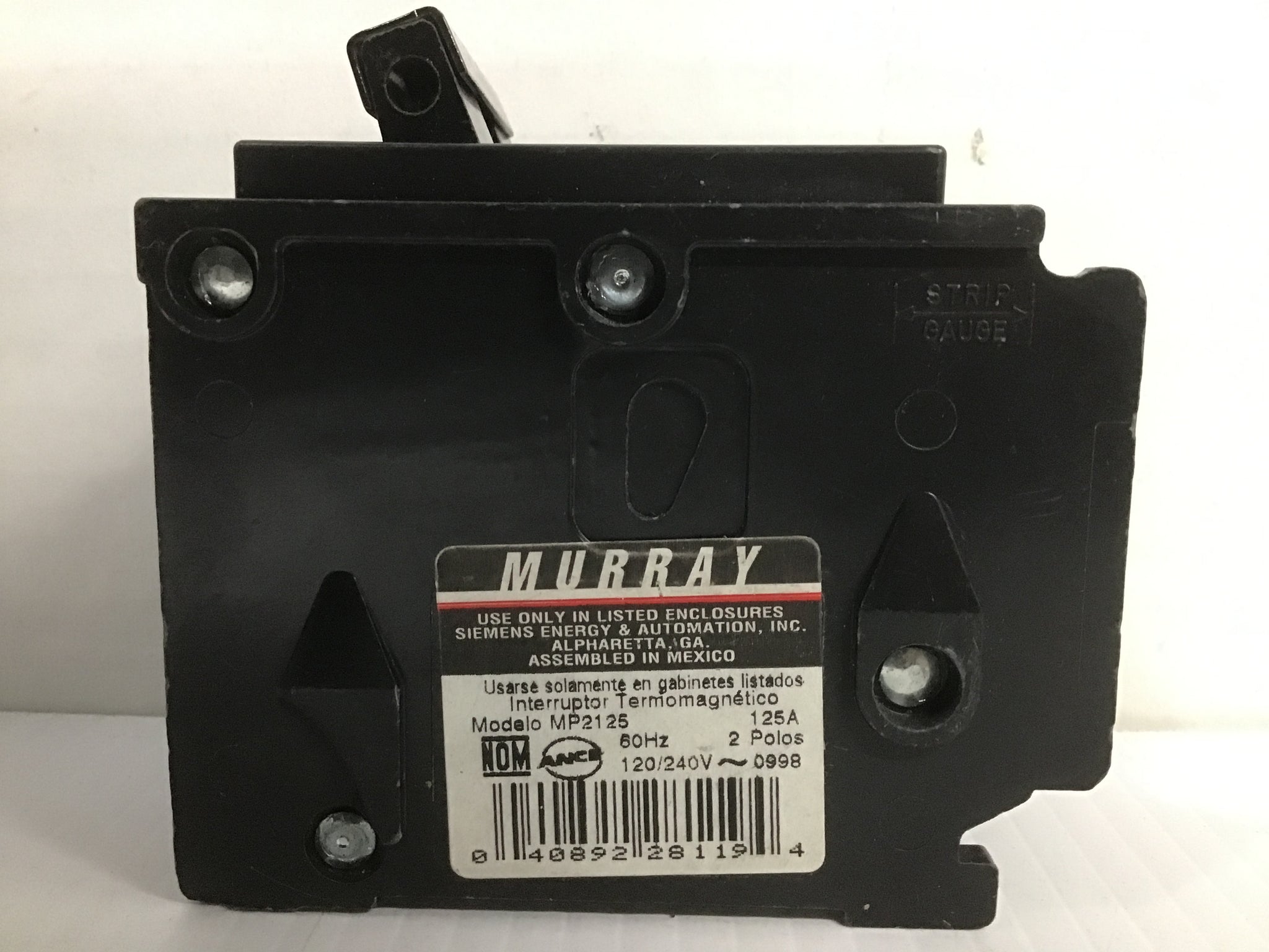 MURRAY MP2125 NEW IN BOX 2P 125A 240V BREAKER SEE PICS SOLD MURRAY MP2125 NEW IN BOX 2P 125A 240V BREAKER SEE PICS SOLD
